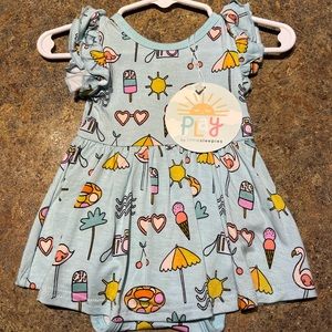 0-3 NWT Little Sleepies Pool Party Twirl Dress w/ bodysuit